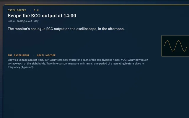 Medical Technology Detective, a screen from the Medical City simulation