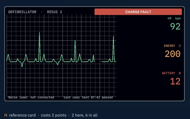 Master Clinical Engineering Challenge, a screen from the Medical City simulation
